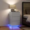 Image de vidaXL Table de chevet avec lumières LED blanc 38x34x65 cm861301
