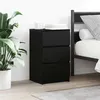 Image de vidaXL Table de chevet avec 3 tiroirs noir 39x35x65 cm861339