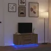 Image de vidaXL Meuble TV avec éclairages LED chêne artisanal 100x41x50 cm861417