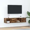 Image de vidaXL Meubles TV 2 pcs chÃªne fumÃ© 60x31x25,5 cm bois d'ingÃ©nierie