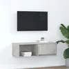 Image de vidaXL Meuble TV gris béton 80x31x25,5 cm bois d'ingénierie861460
