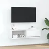 Image de vidaXL Meuble TV blanc 100x31x25,5 cm bois d'ingénierie861472
