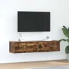 Image de vidaXL Meubles TV 2 pcs chÃªne fumÃ© 60x31x25,5 cm bois d'ingÃ©nierie