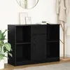 Image de vidaXL Buffet avec tiroir chÃªne noir 101x35x76 cm bois d'ingÃ©nierie