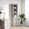 Image de vidaXL Buffet haut gris béton 37,5x35x180 cm bois d'ingénierie861664