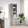 Image de VidaXL Buffet sonoma gris 37,5x35x180 cm bois d'ingÃ©nierie