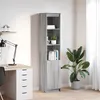 Image de VidaXL Buffet sonoma gris 37,5x35x180 cm bois d'ingénierie861675