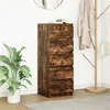 Image de vidaXL Buffet avec tiroirs chêne fumé 37,5x35x99 cm bois d'ingénierie861764