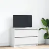 Image de vidaXL Meuble TV blanc 80x35x54 cm bois d'ingénierie861787