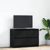 Image de vidaXL Meuble TV noir 80x35x54 cm bois d'ingÃ©nierie