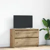 Image de vidaXL Meuble TV chêne artisanal 80x35x54 cm bois d'ingénierie861795