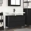 Image de vidaXL Meuble de salle de bain lavabo tiroirs chÃªne noir 90x34,5x60 cm