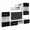 Image de vidaXL Meubles TV avec lumière LED 5 pcs noir mat bois d'ingénierie3324230