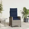Image de vidaXL Chaise de jardin inclinable avec table d'appoint gris polyrotin4108273