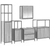 Image de Ensemble de meubles de salle de bain 5 piÃ¨ces vidaXL Gris Sonoma en bois d'ingÃ©nierie