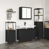 Image de Ensemble de meubles de salle de bain 3 piÃ¨ces vidaXL - ChÃªne noir en bois d'ingÃ©nierie