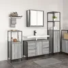 Image de Ensemble de meubles de salle de bain 3 piÃ¨ces vidaXL en bois d'ingÃ©nierie gris Sonoma