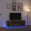 Image de vidaXL Meuble TV avec lumiÃ¨res LED chÃªne fumÃ© 160,5x41x50 cm