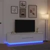 Image de vidaXL Meuble TV avec lumiÃ¨res LED blanc 193,5x41x50 cm