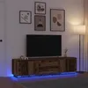 Image de vidaXL Meuble TV avec Ã©clairage LED vieux bois 193,5x41x50 cm