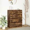 Image de vidaXL Buffet chÃªne fumÃ© 80x35x99 cm bois d'ingÃ©nierie
