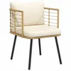 Image de vidaXL Chaise de jardin avec coussins naturel résine tressée4108260