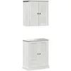 Image de vidaXL Ensemble de mobilier de salle de bain avec Ã©tagÃ¨re 2 pcs Marron
