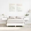 Image de vidaXL Cadre de lit sans matelas blanc 140x190 cm bois d'ingÃ©nierie