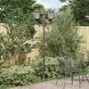 Image de vidaXL Poteau De Lumière De Jardin Vidaxl 2 Lampes E27 Bronze 220 Cm En Aluminium