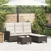 Image de Vidaxl Salon De Jardin 3 Pcs Avec Coussins Forme L Marron Polyrotin