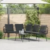 Image de Set De CanapÃ© De Jardin 2 PiÃ¨ces Avec Coussins En Poly Rotin Noir