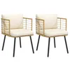 Image de vidaXL Chaises de jardin lot de 2 avec coussins naturel résine tressée3328657