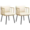 Image de Vidaxl Chaises De Jardin Lot De 2 Avec Coussins Naturel Résine Tressée
