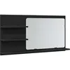 Image de vidaXL Vidaxl Armoire De Salle De Bain Avec Miroir En Chêne Noir 90 X 11 X 45 Cm Bois D'ingénierie