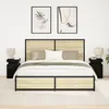 Image de Table de chevet vidaXL avec lumiÃ¨res LED 2 pcs ChÃªne noir 35x39x55 cm