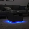 Image de vidaXL Vidaxl Table Basse Avec Lumières Led Chêne Noir 50x49x40 Cm