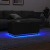 Image de vidaXL Table basse avec lumiÃ¨res LED chÃªne noir 90x49x40 cm
