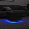 Image de vidaXL Table basse avec lumières LED chêne noir 50x50x40 cm862259