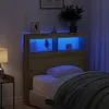 Image de Vidaxl Armoire TÃªte De Lit Avec Led ChÃªne Artisanal 100x17x102 Cm