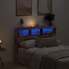 Image de Vidaxl Armoire TÃªte De Lit Avec Led Vieux Bois 140x17x102 Cm