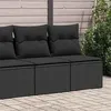 Image de vidaXL Salon de jardin avec coussins 2 pcs noir résine tressée acacia3325241