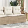 Image de Vidaxl Salon De Jardin Avec Coussins 2 Pcs Beige RÃ©sine TressÃ©e Acacia