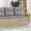Image de Vidaxl Salon De Jardin Avec Coussins 2 Pcs Beige RÃ©sine TressÃ©e Acacia