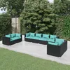 Image de vidaXL Vidaxl Salon De Jardin Avec Coussins 5 Pcs Beige Résine Tressée
