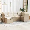 Image de Vidaxl Salon De Jardin Avec Coussins 6 Pcs Beige RÃ©sine TressÃ©e