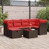Image de Vidaxl Salon De Jardin Avec Coussins 7 Pcs Marron RÃ©sine TressÃ©e