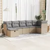 Image de Vidaxl Salon De Jardin Avec Coussins 7 Pcs Beige RÃ©sine TressÃ©e