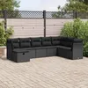 Image de Vidaxl Salon De Jardin 8 Pcs Avec Coussins Noir RÃ©sine TressÃ©e