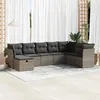 Image de Vidaxl Salon De Jardin 8 Pcs Avec Coussins Gris RÃ©sine TressÃ©e