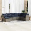 Image de Vidaxl Salon De Jardin 8 Pcs Avec Coussins Gris RÃ©sine TressÃ©e